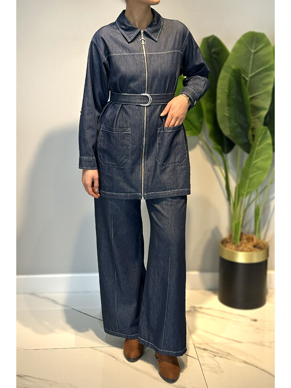 Ceket Pantolon Jean Takım 7443 Lacivert