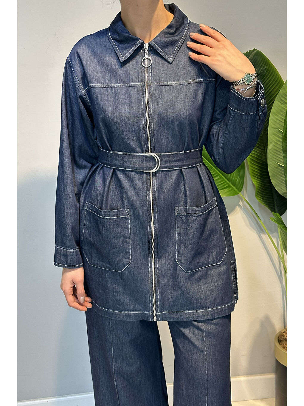 Ceket Pantolon Jean Takım 7443 Lacivert-1