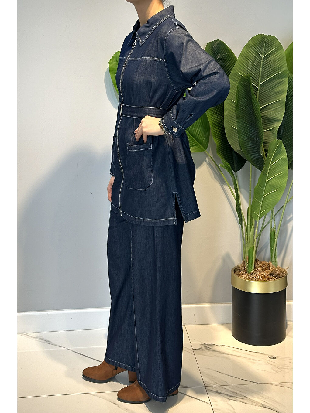 Ceket Pantolon Jean Takım 7443 Lacivert-2