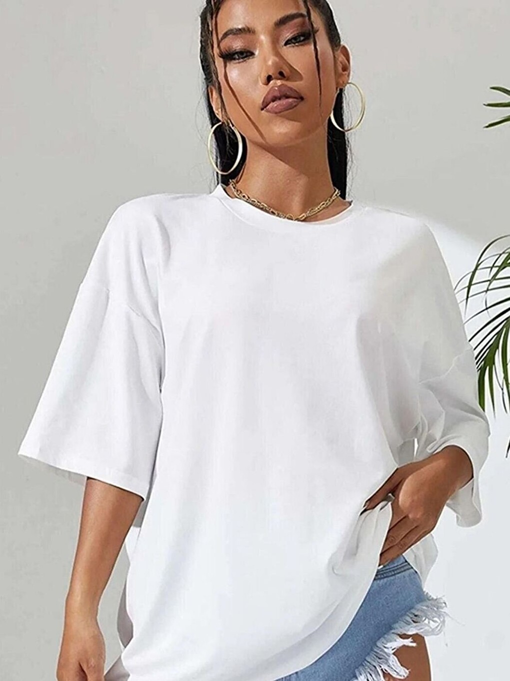 Beyaz Love Yourself Baskı %100 Organik Pamuk Relaxed Fit Yuvarlak Yaka Tişört-1