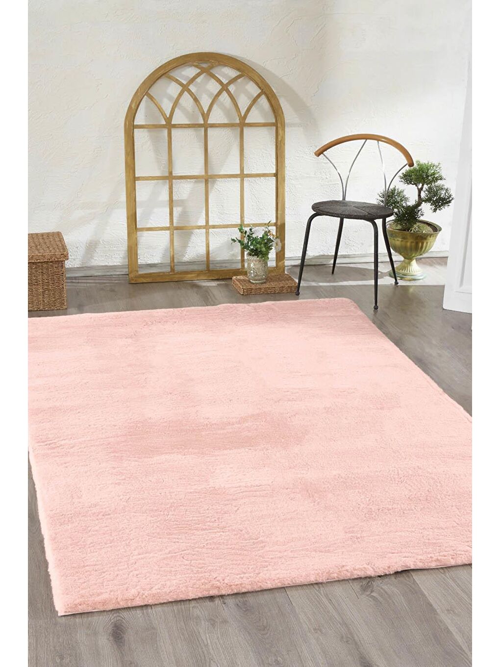 Pembe Kürk Halı 80x120 Pudra-1