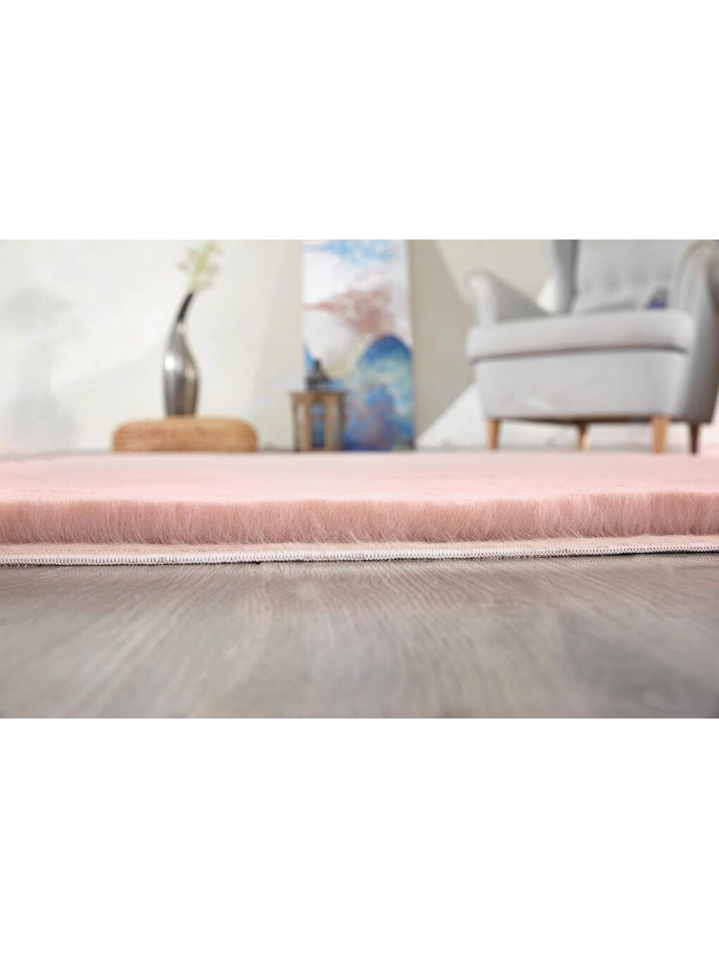 Pembe Kürk Halı 80x120 Pudra-2