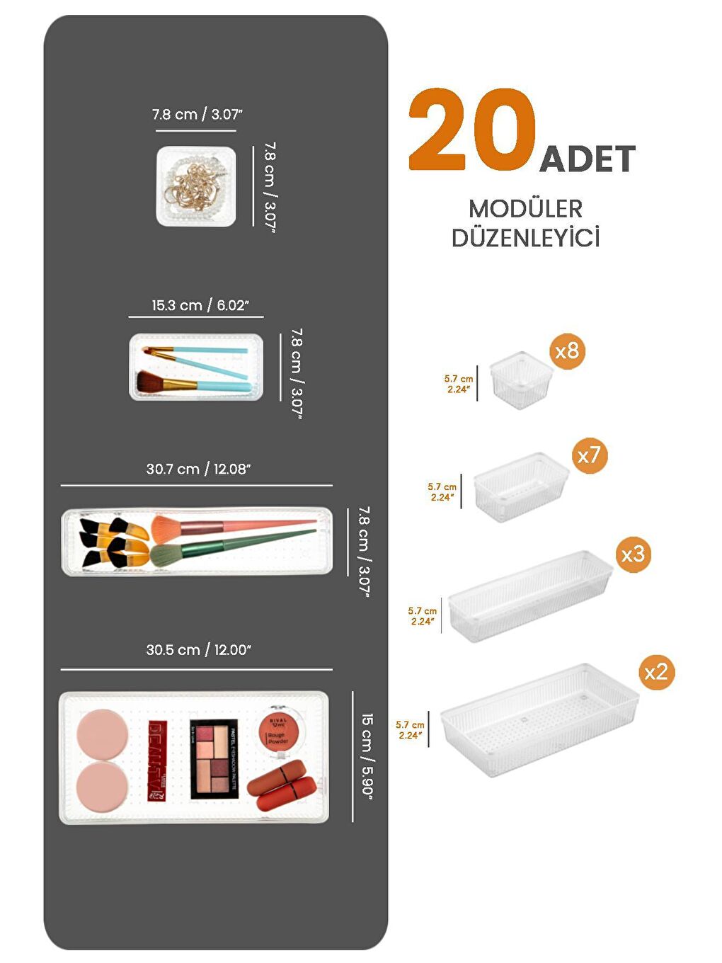 Renksiz 20 Parça Dolap İçi Düzenleyici-1