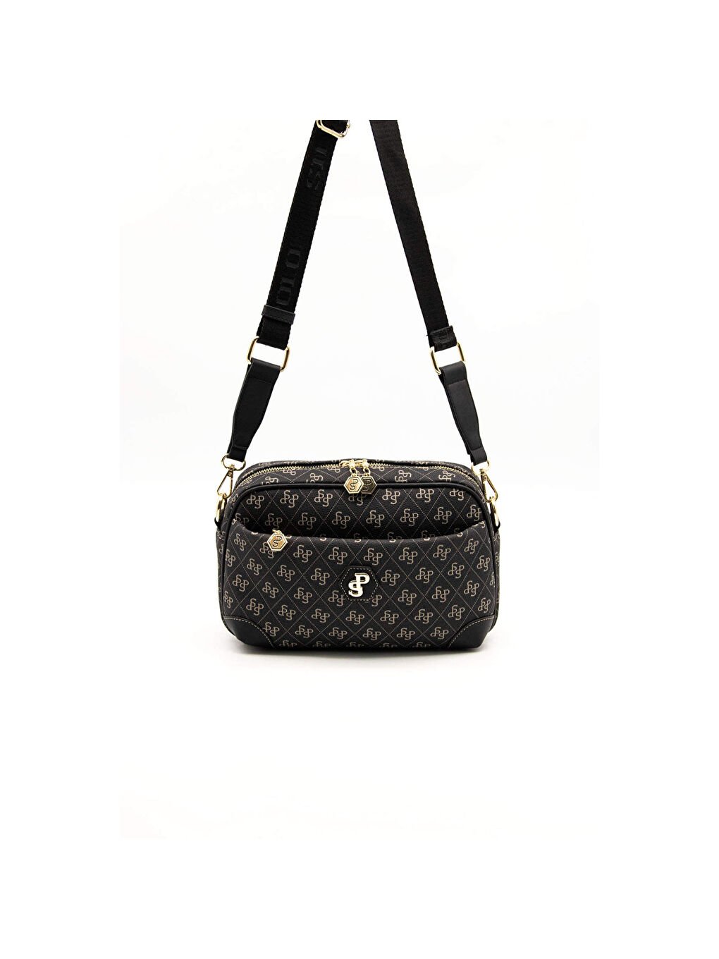 Gri Kadın Çapraz Çanta 1094-45341 SILVER POLO ÇAPRAZ BAYAN ÇANTASI M178 FÜME-MAT SİYAH-1