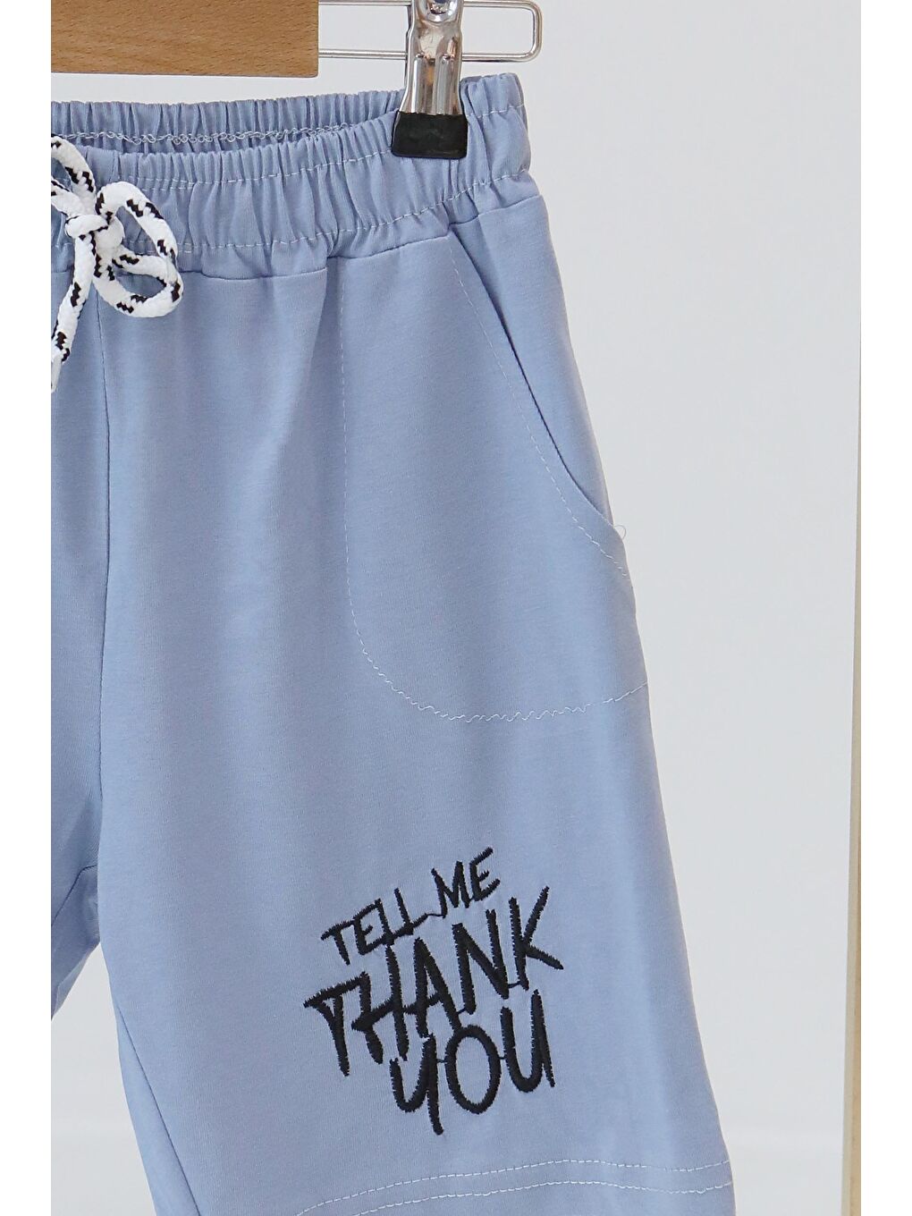 Kız Çocuk Bebe Mavi Baskılı Şort - 27337-1