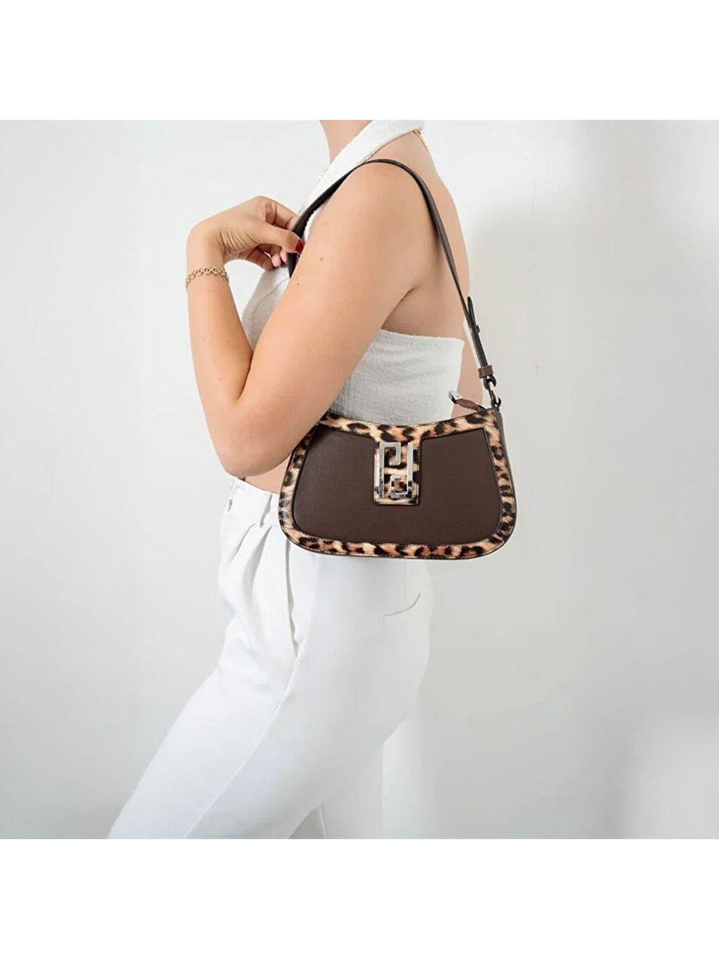 Kahverengi Kadın Çapraz Çanta 1132-47935 SILVER POLO ÇAPRAZ BAYAN ÇANTASI M105 KAHVE-MAT KAHVE-LEOP