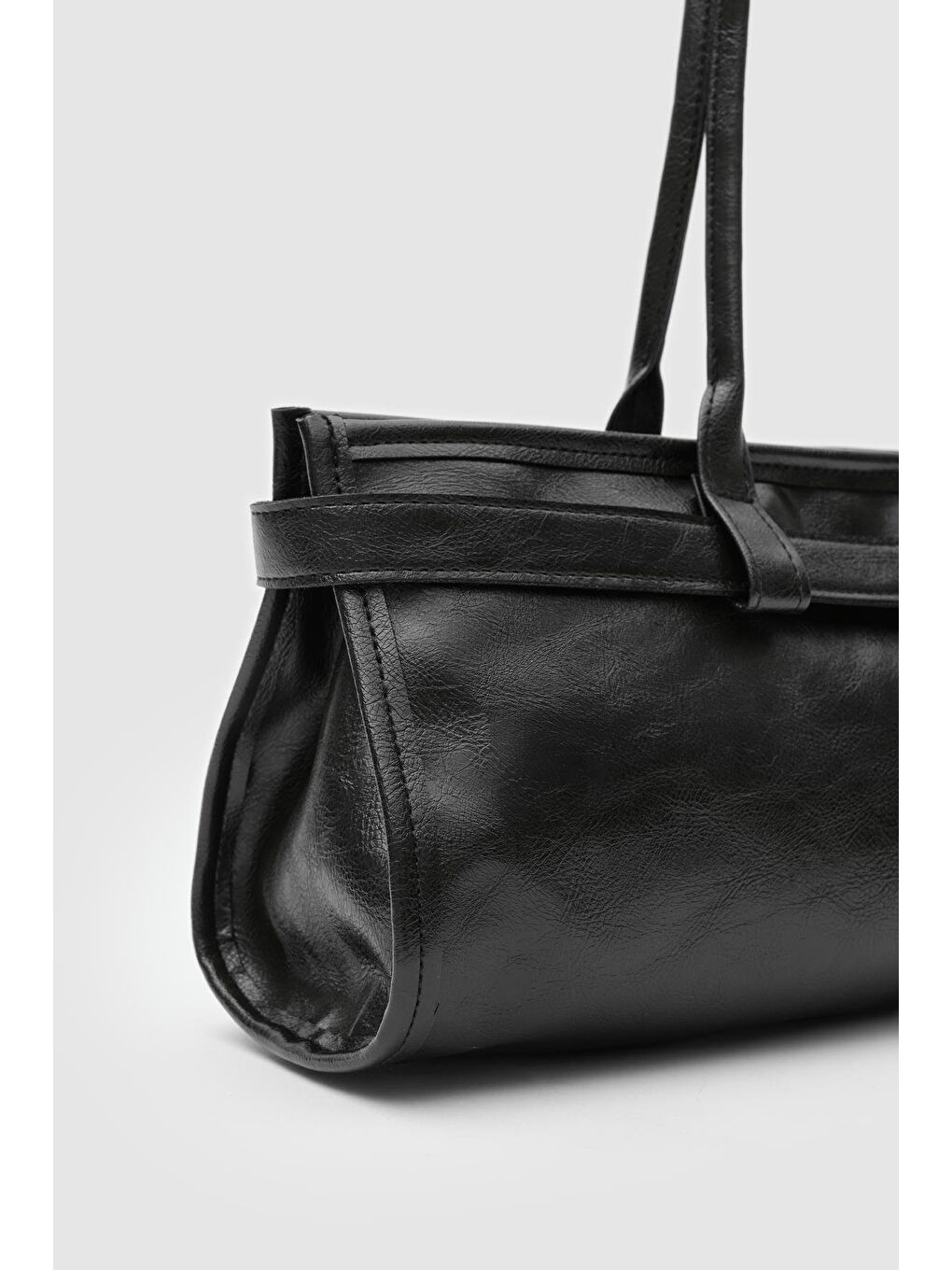 Enyola Vintage Baget Çanta Siyah-2