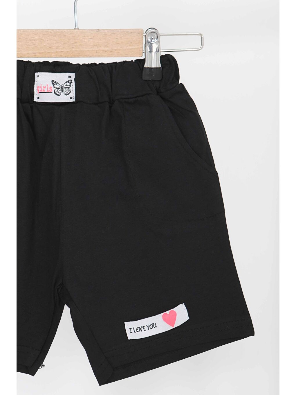 Kız Çocuk Siyah Baskılı Şort - 27333-1