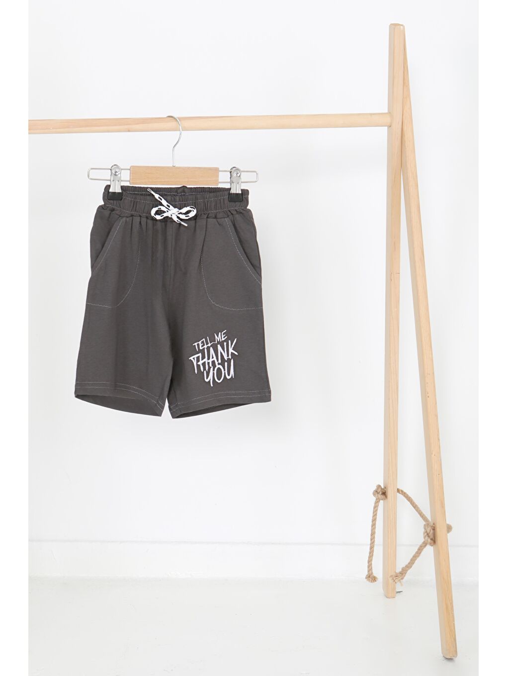 Kız Çocuk Antrasit Baskılı Şort - 27337