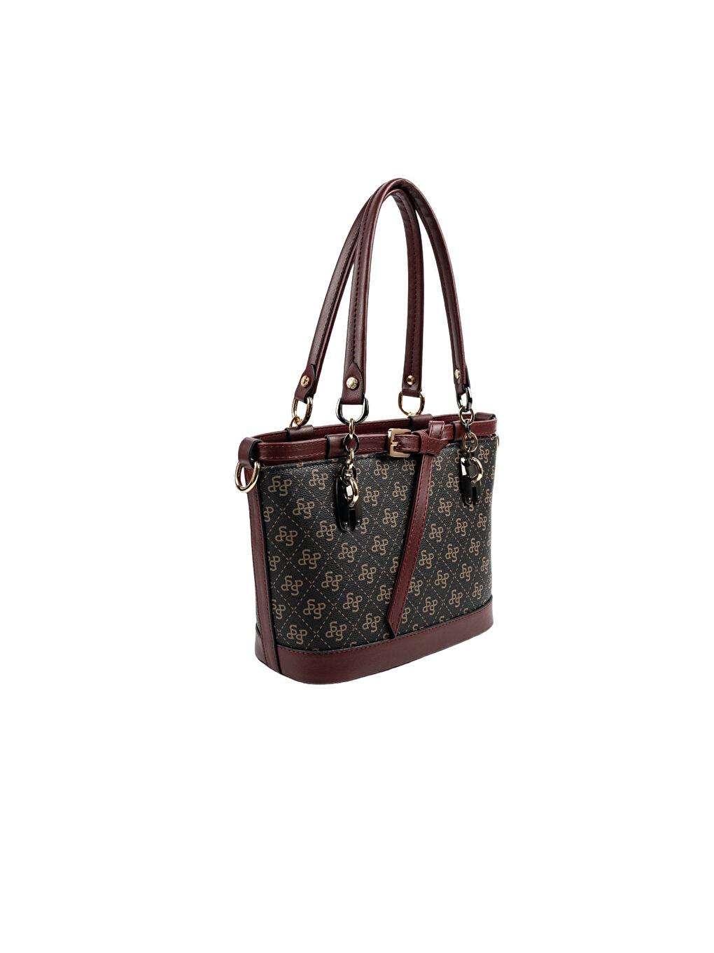 Kahverengi Kadın Omuz Çantası 1155-48406 SILVER POLO BAYAN ÇANTASI M178 KAHVE SARI-MAT BORDO-1