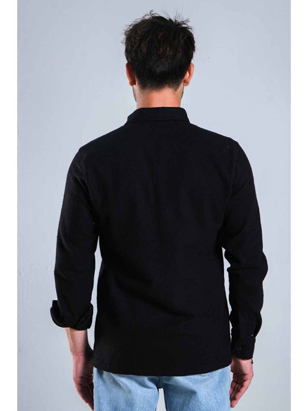 Siyah Kapaklı Çıtçıtlı Kışlık Gömlek MAR 4187-8