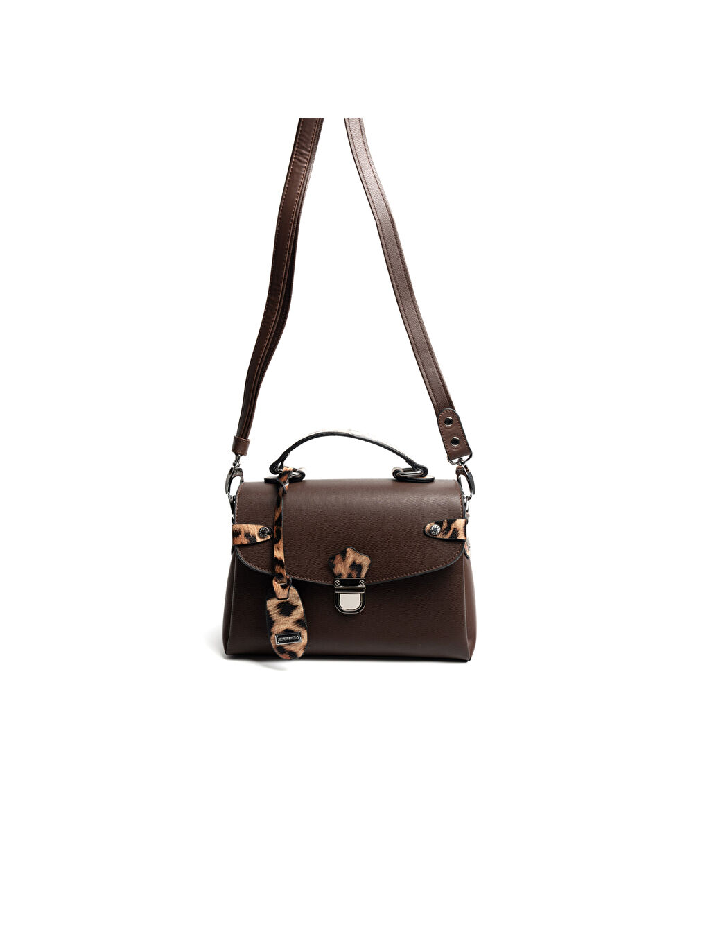 Kahverengi Kadın Omuz Çantası 1159-48050 SILVER POLO BAYAN ÇANTASI M105 KAHVE-MAT LEOPAR TABA-4