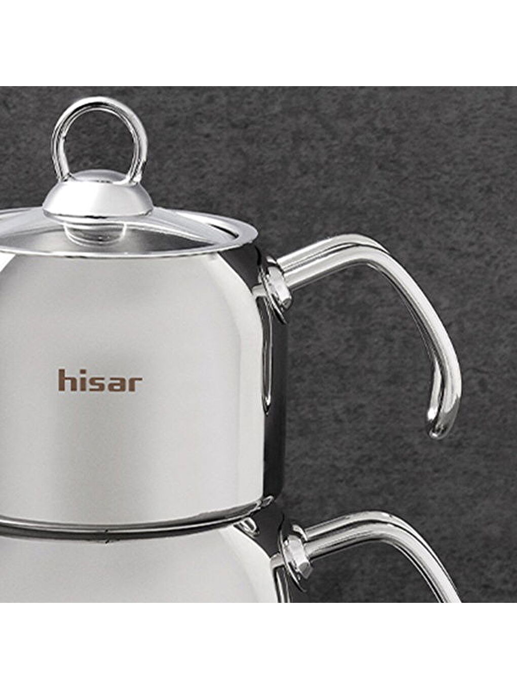 Gri Satürn Çelik Çaydanlık - Inox - 2 lt + 1 lt-2