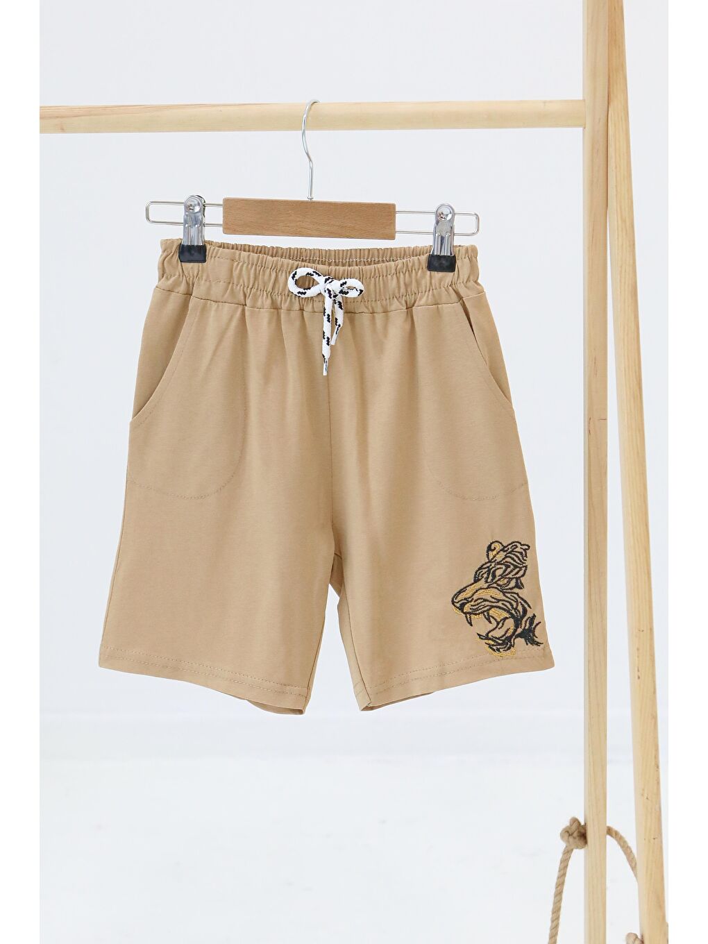 Bej Kız Çocuk Vizon Baskılı Şort - 27336