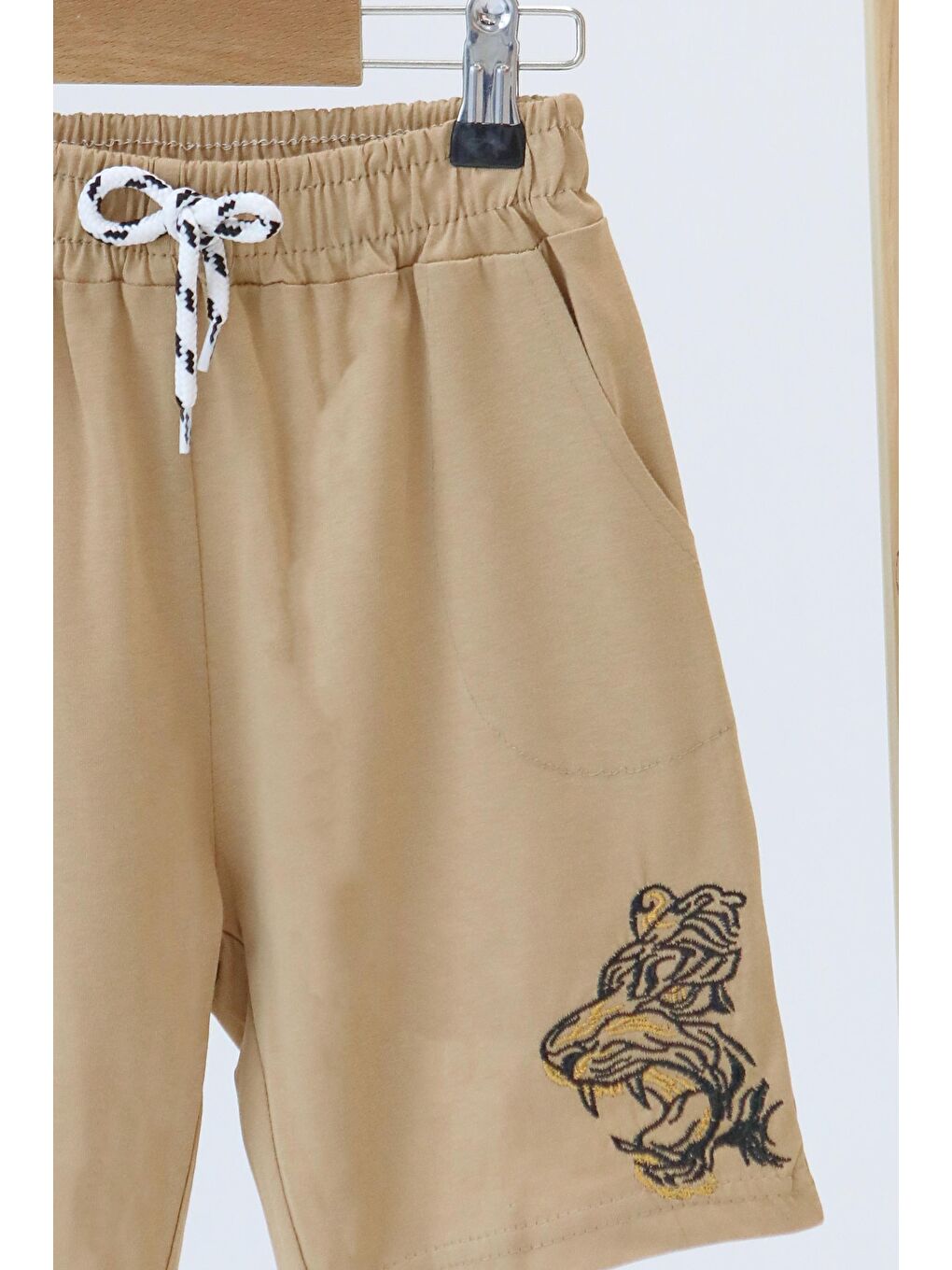 Bej Kız Çocuk Vizon Baskılı Şort - 27336-1