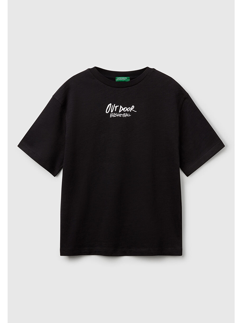 Erkek Çocuk Siyah Fotoğraf Baskılı Oversize T-Shirt