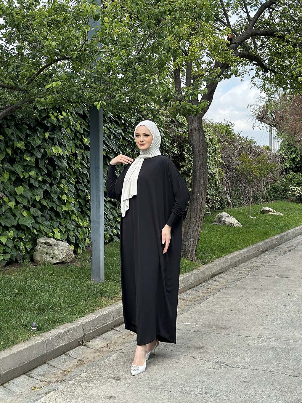 Kadın Trend Basic Uzun Kollu Siyah Elbise-3