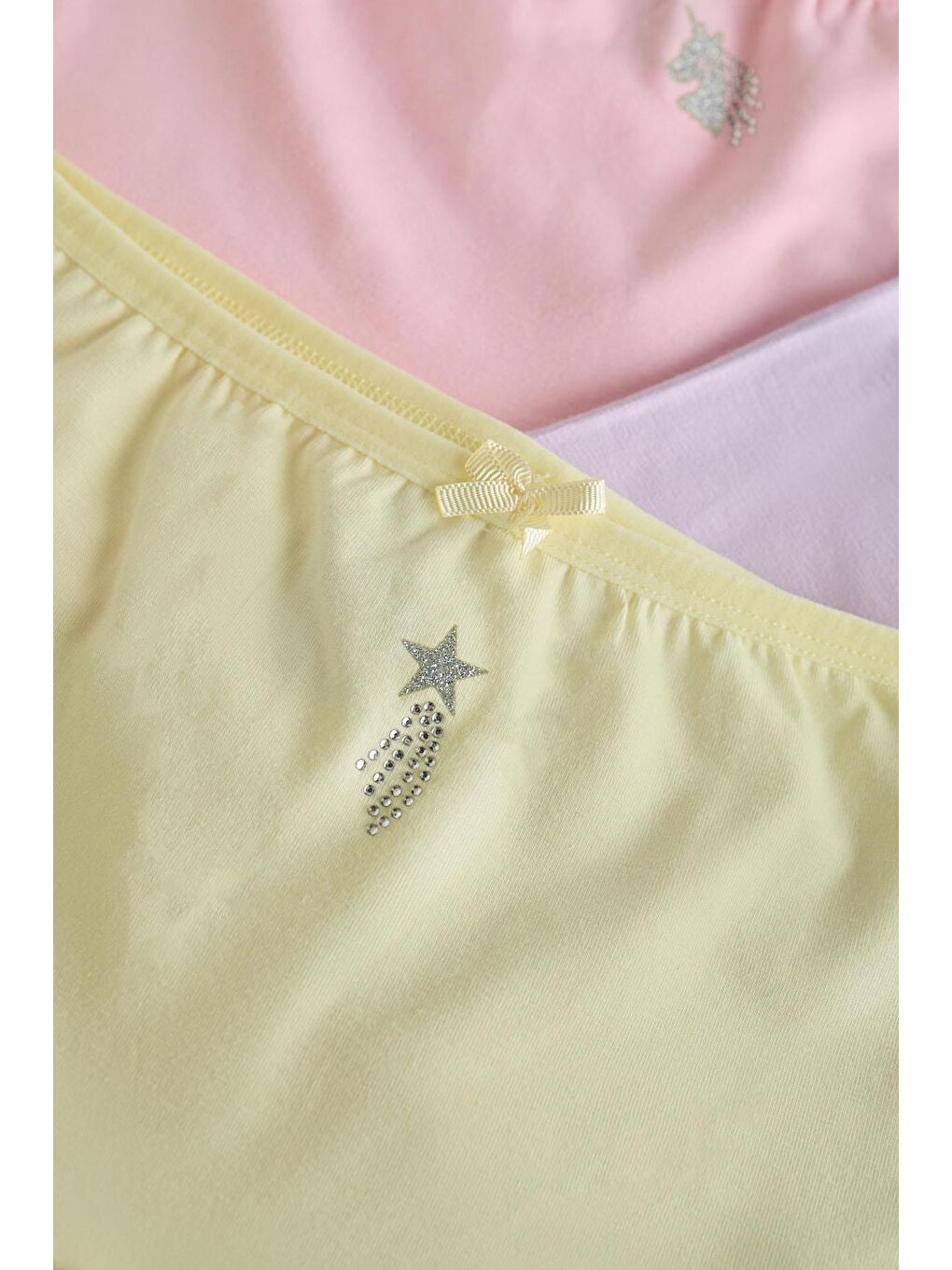 Karışık Kız Çocuk  5 Li Paket Fiyonk Detaylı Boxer Çok Renkli-1