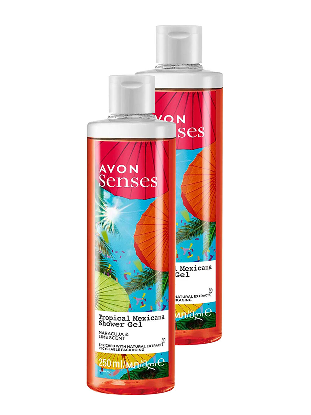 AVON Renksiz Tropical Mexicana Çarkıfelek ve Limon Kokulu Duş Jeli 250 Ml. İkili Set