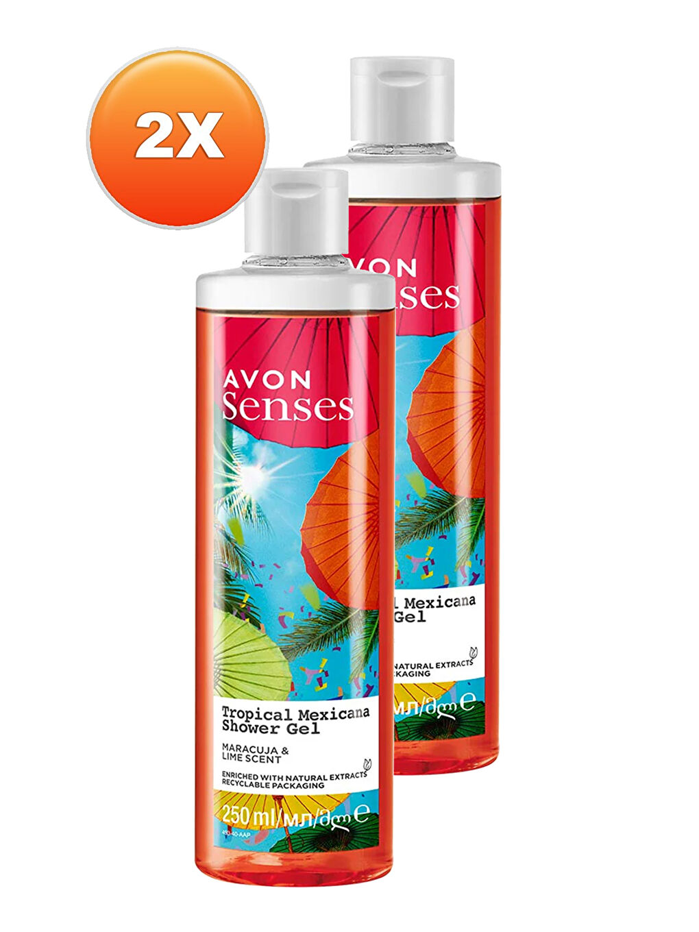 AVON Renksiz Tropical Mexicana Çarkıfelek ve Limon Kokulu Duş Jeli 250 Ml. İkili Set - 1