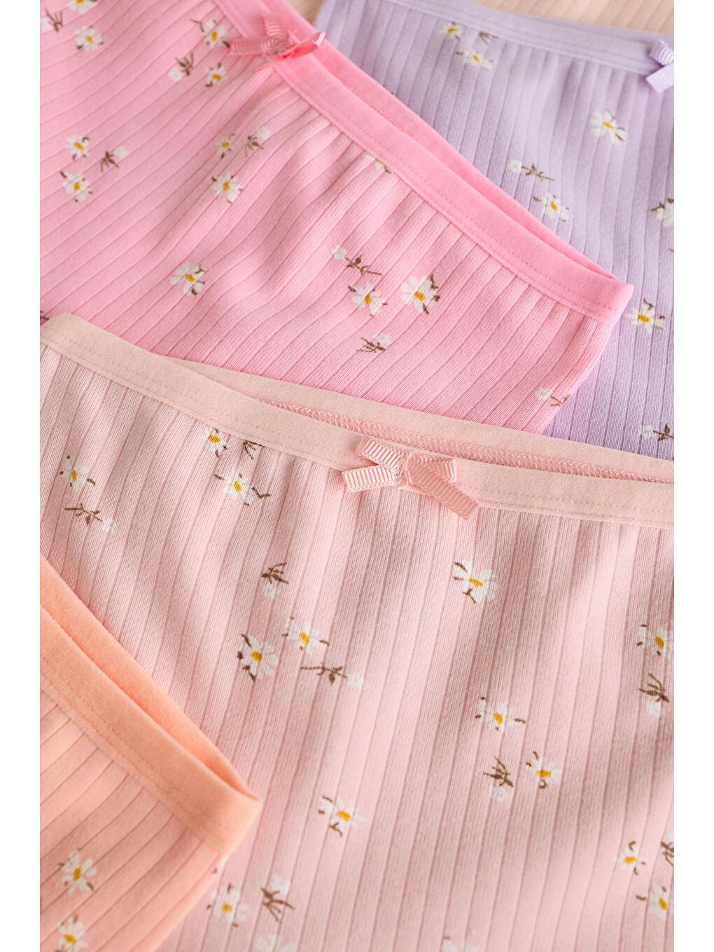 Karışık Kız Çocuk 5 Li Paket  Fiyonklu Ribanalı Boxer Çok Renkli-1