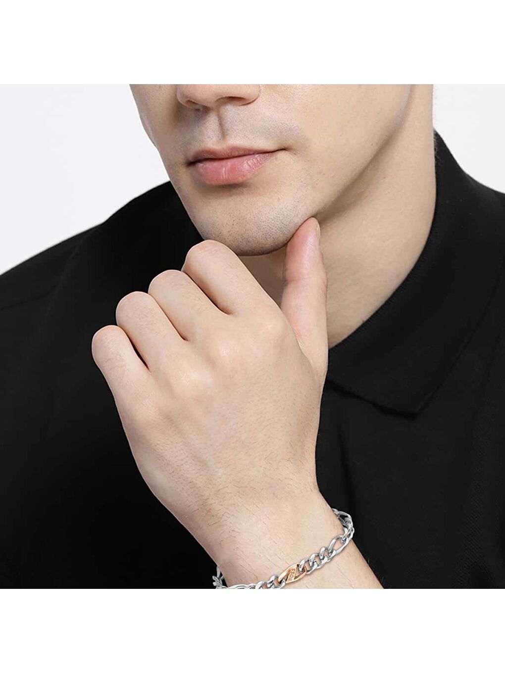 Gri HBJ1580613M Erkek Bileklik-1