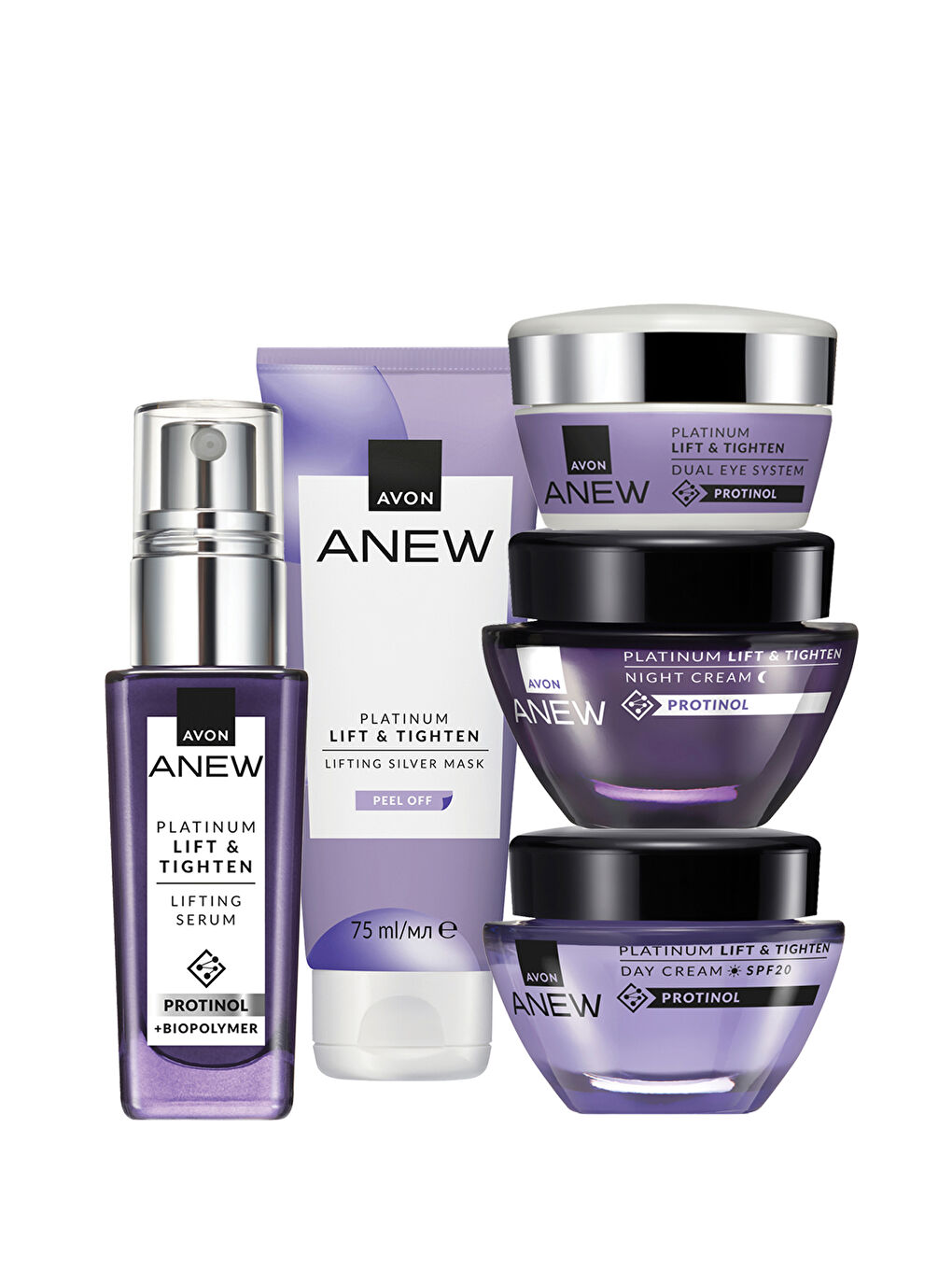 AVON Renksiz Anew Platinum Lift & Tighten Beş Parça Yüz Bakım Paketi