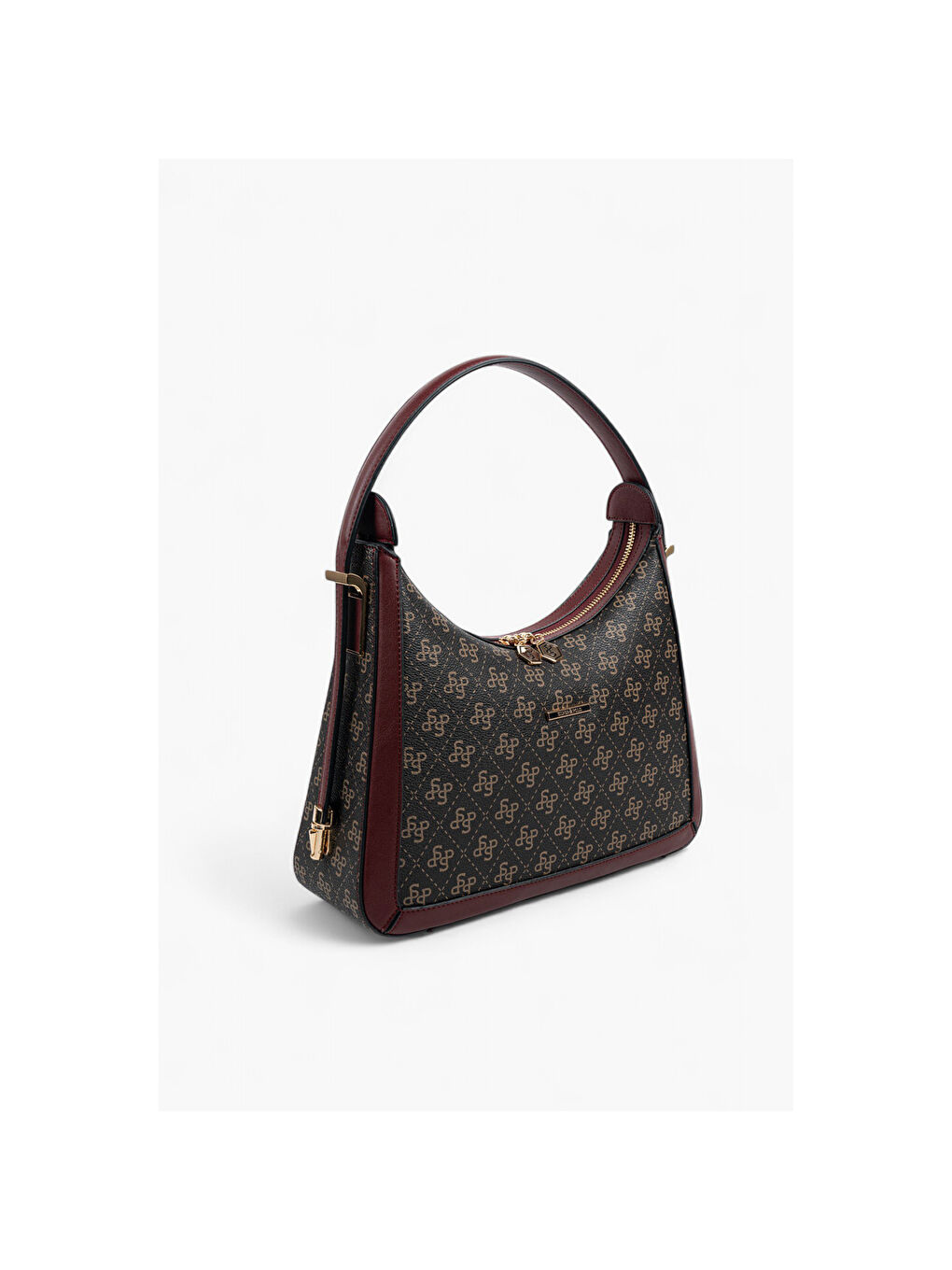 Kahverengi Kadın Omuz Çantası 1187-48382 SILVER POLO BAYAN ÇANTASI M178 KAHVE SARI-MAT BORDO-1