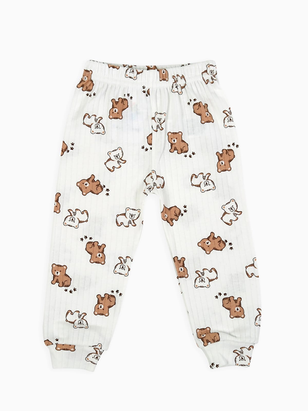 Ekru Bisiklet Yaka Kısa Kollu Baskılı Erkek Bebek Çıtçıtlı Body ve Pantolon 2'li Takım-2