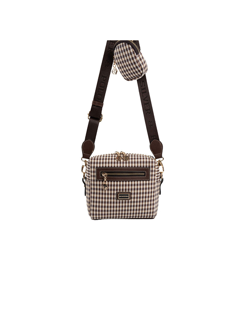 Kahverengi Kadın Çapraz Çanta 1038-47414 SILVER POLO ÇAPRAZ BAYAN ÇANTASI M191 KAHVE SARI-MAT KAHVE-2