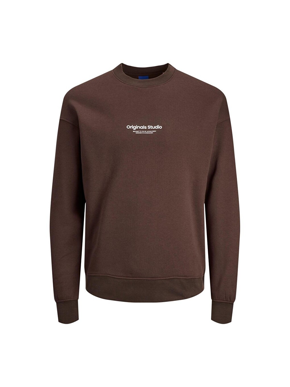 Erkek Kahverengi Bisiklet Yaka Sweatshirt-2