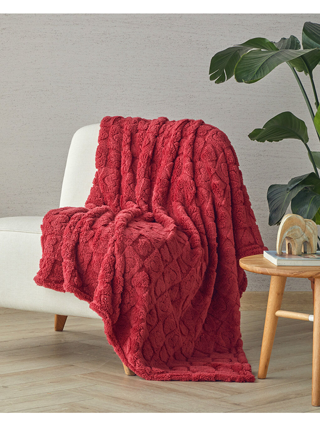English Home Pembe Fancy Love Jakarlı Wellsoft Tv Battaniye Gül Kurusu - 1