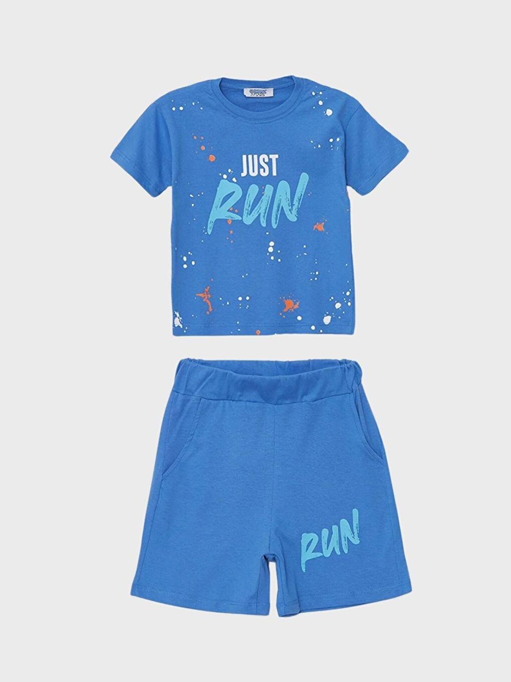 İndigo Run Baskılı Penye Şort- T-shirt Kız-erkek Takım - Coppa