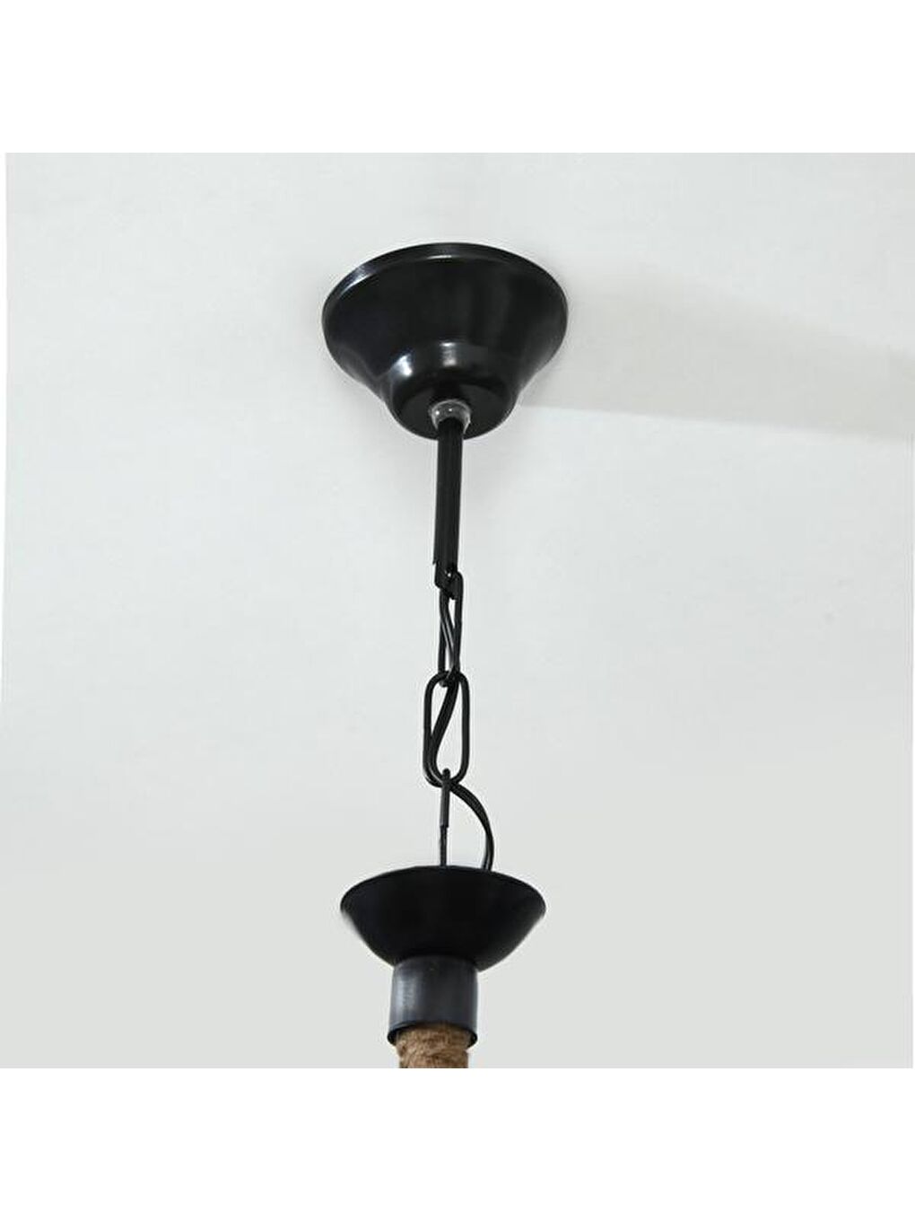 Metal Halat 3'lü Avize - Siyah-3