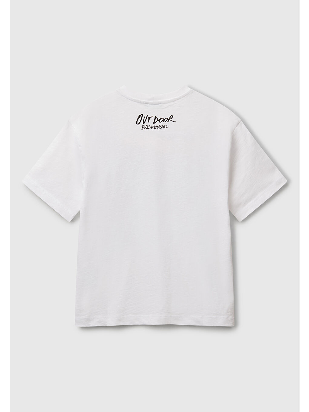 Erkek Çocuk Beyaz Fotoğraf Baskılı Oversize T-Shirt-1