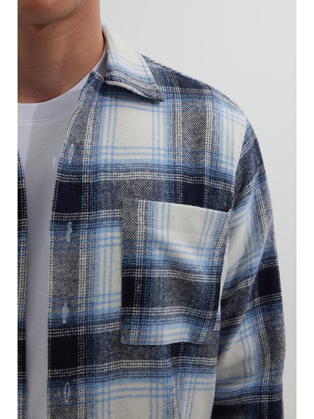 Karışık Regular Fit Normal Kesim Çift Cepli Kışlık Oduncu Kareli Erkek Gömlek-2