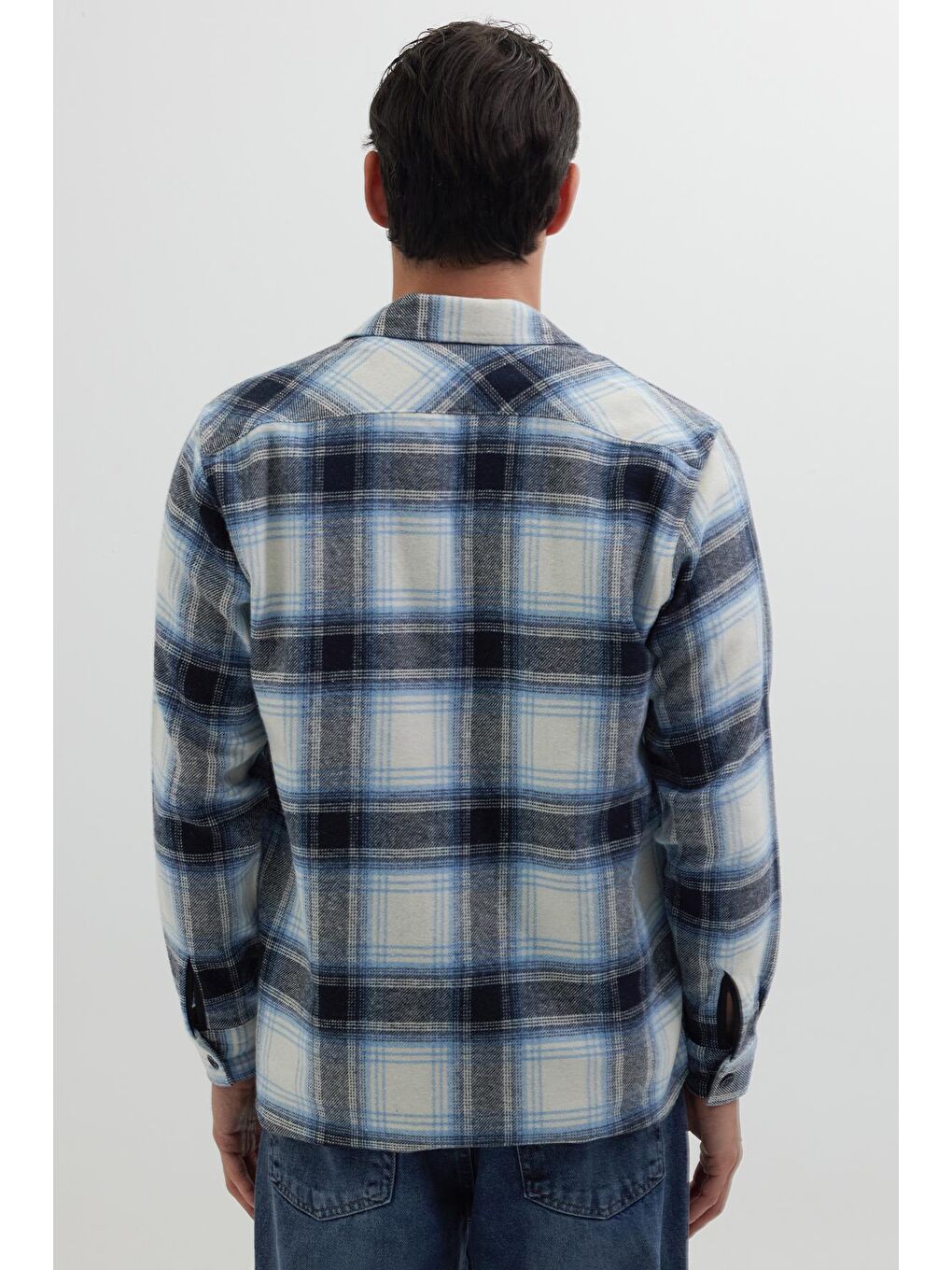 Karışık Regular Fit Normal Kesim Çift Cepli Kışlık Oduncu Kareli Erkek Gömlek-6