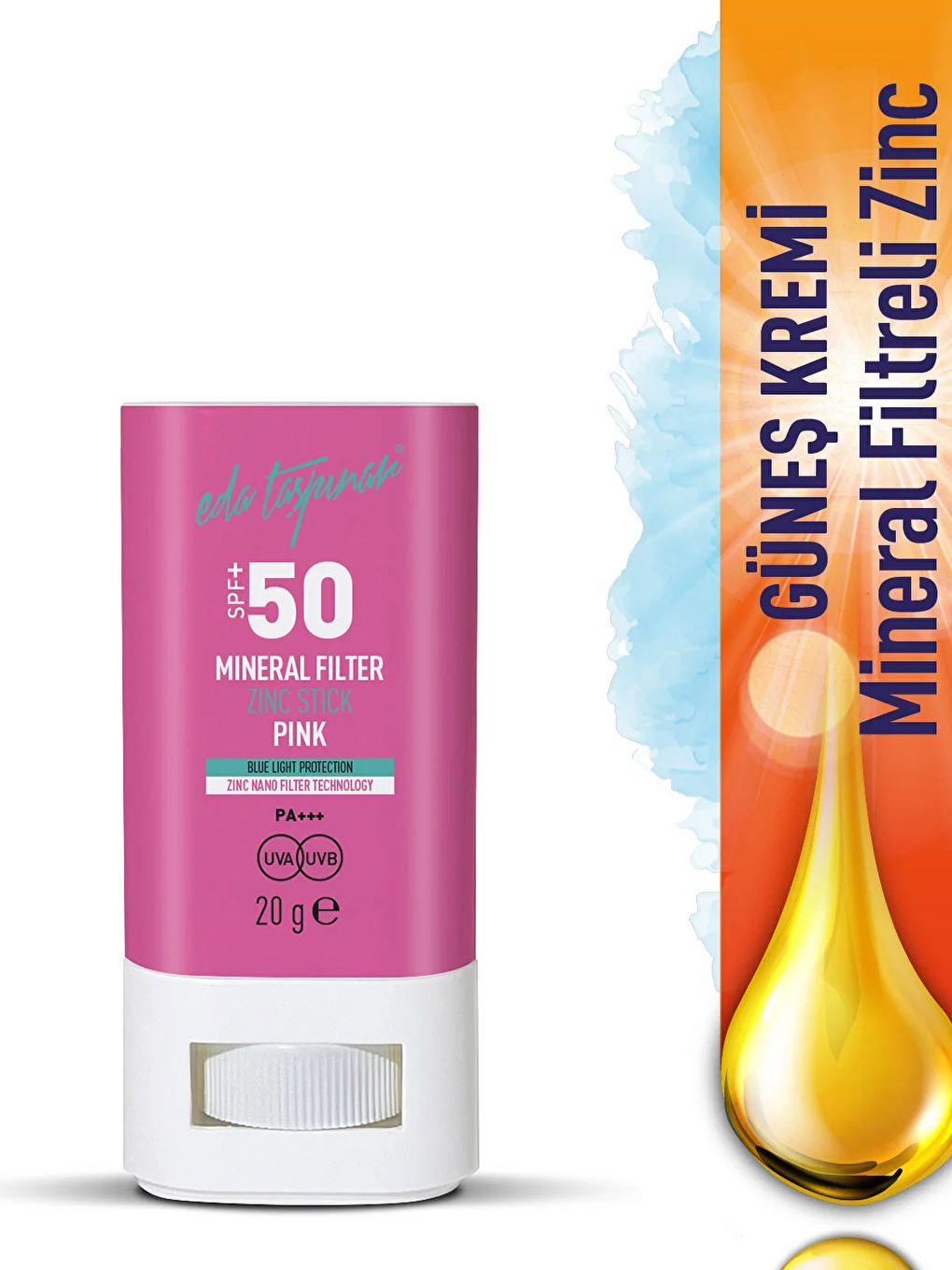 SPF 50+ Mineral Filtreli Pembe Zinc Stick (EGY0031)-1