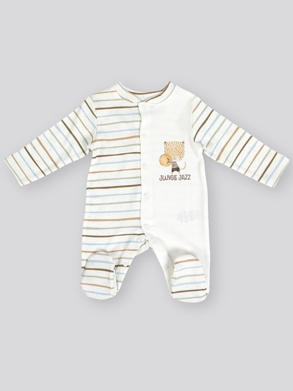 Ekru Bisiklet Yaka Erkek Bebek Tulum