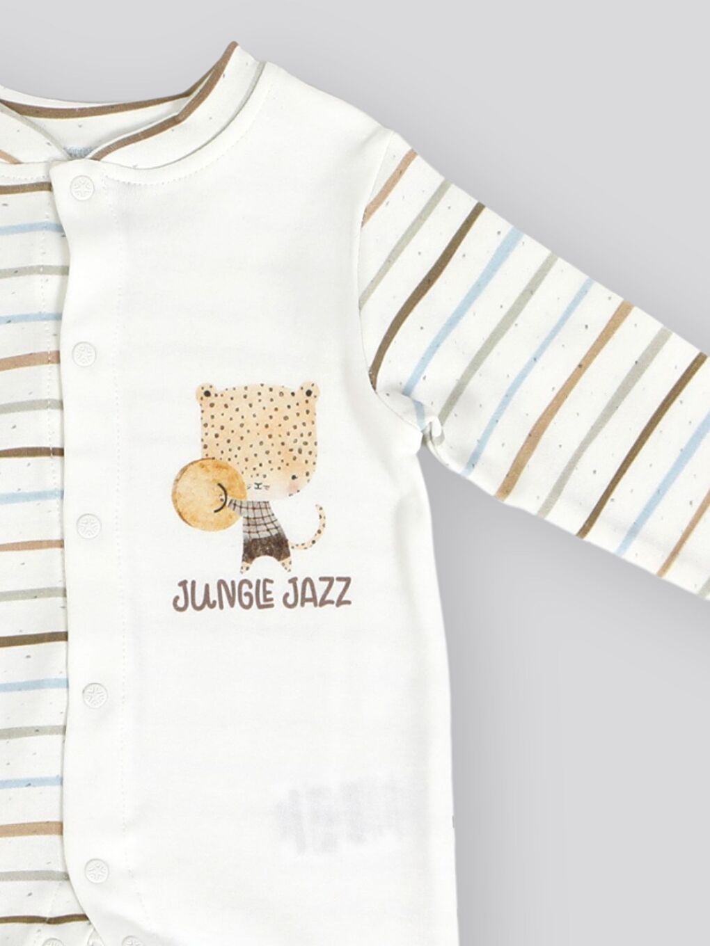 Ekru Bisiklet Yaka Erkek Bebek Tulum-1