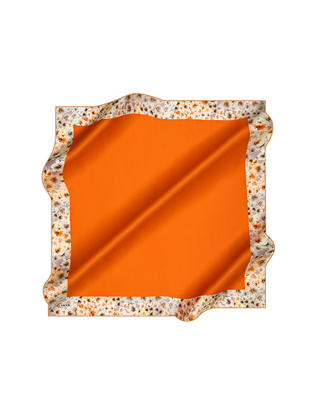 Turuncu 90X90 İpek Krep Saten
