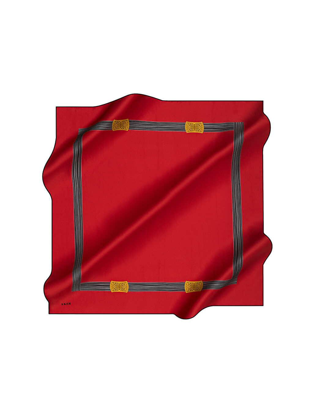 Kırmızı 90X90 İpek Krep Saten