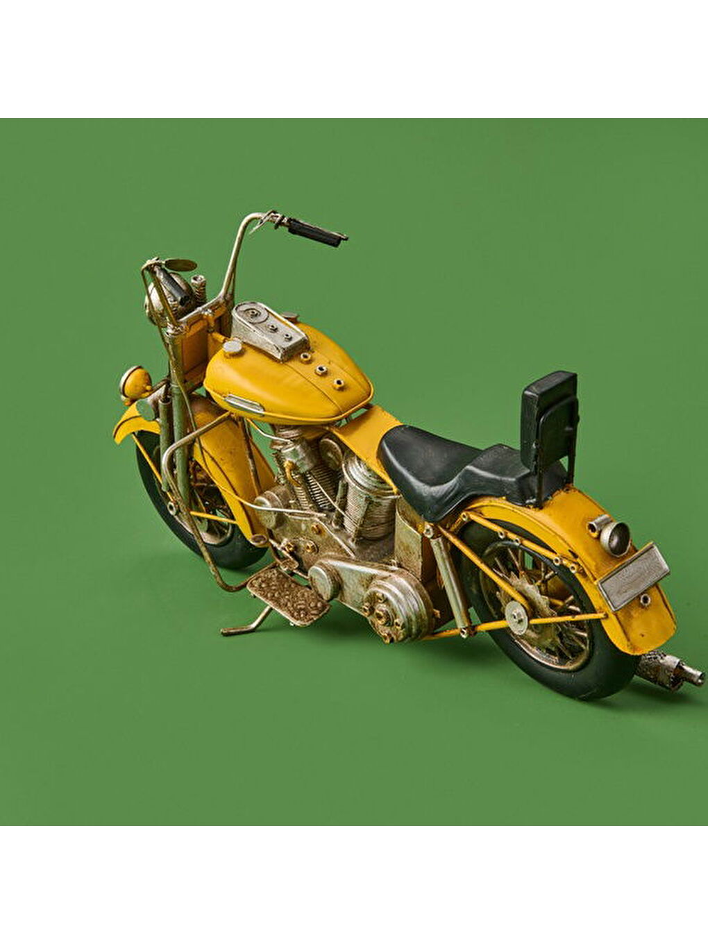 Dekoratif Metal Motosiklet - Sarı - 41x22 cm-1