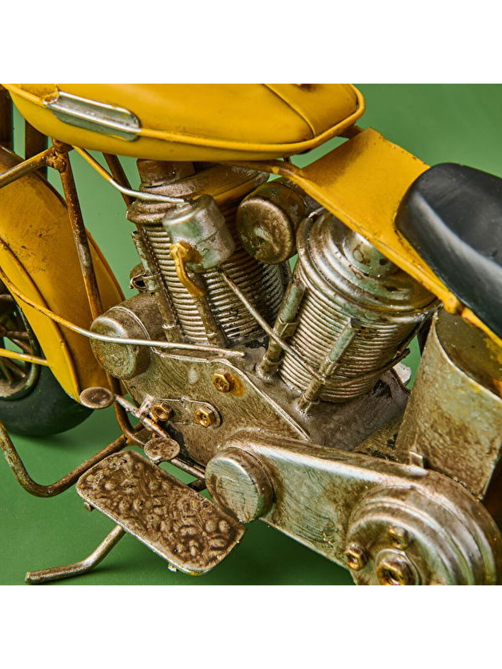 Dekoratif Metal Motosiklet - Sarı - 41x22 cm-2