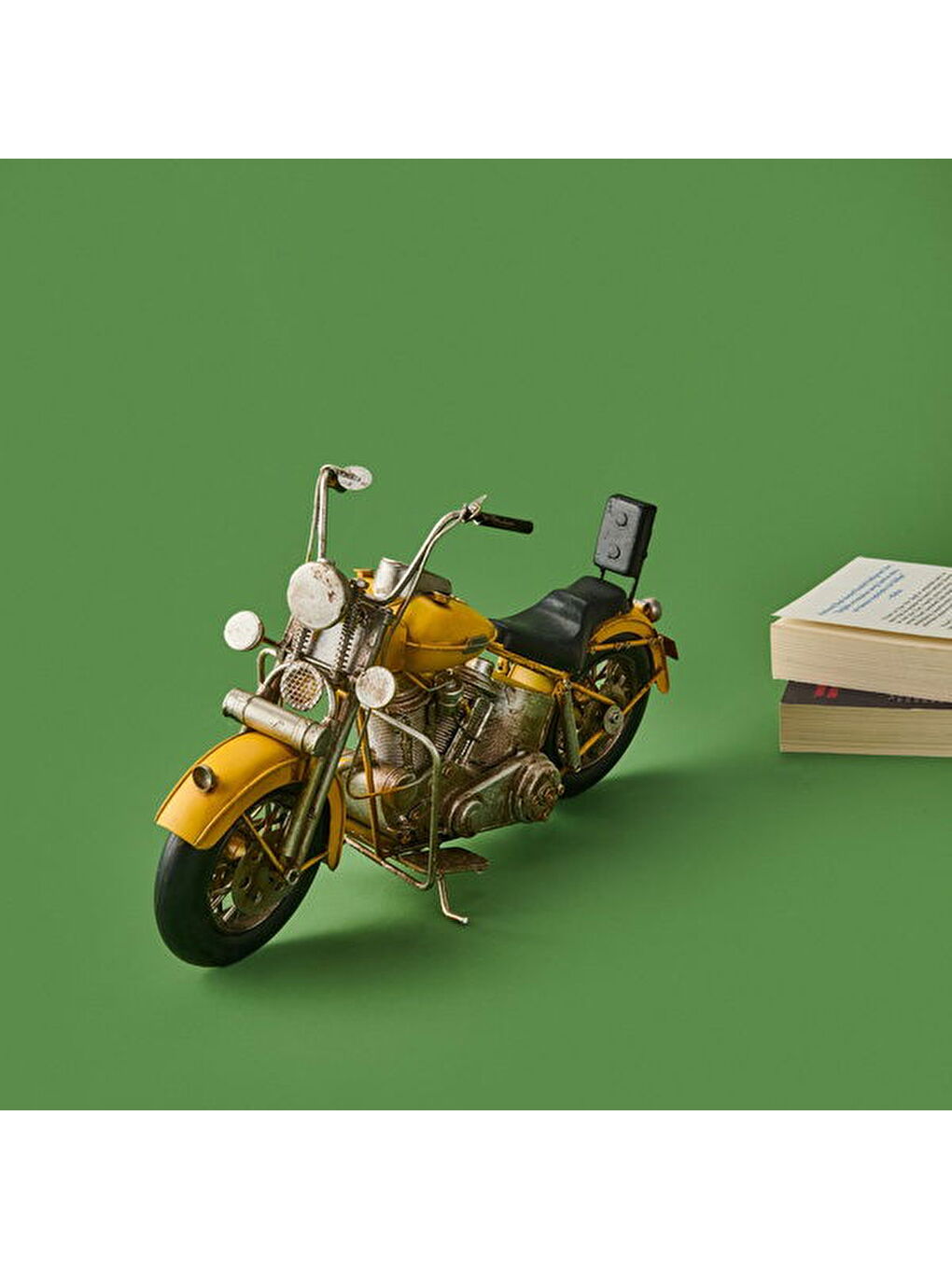 Dekoratif Metal Motosiklet - Sarı - 41x22 cm-3