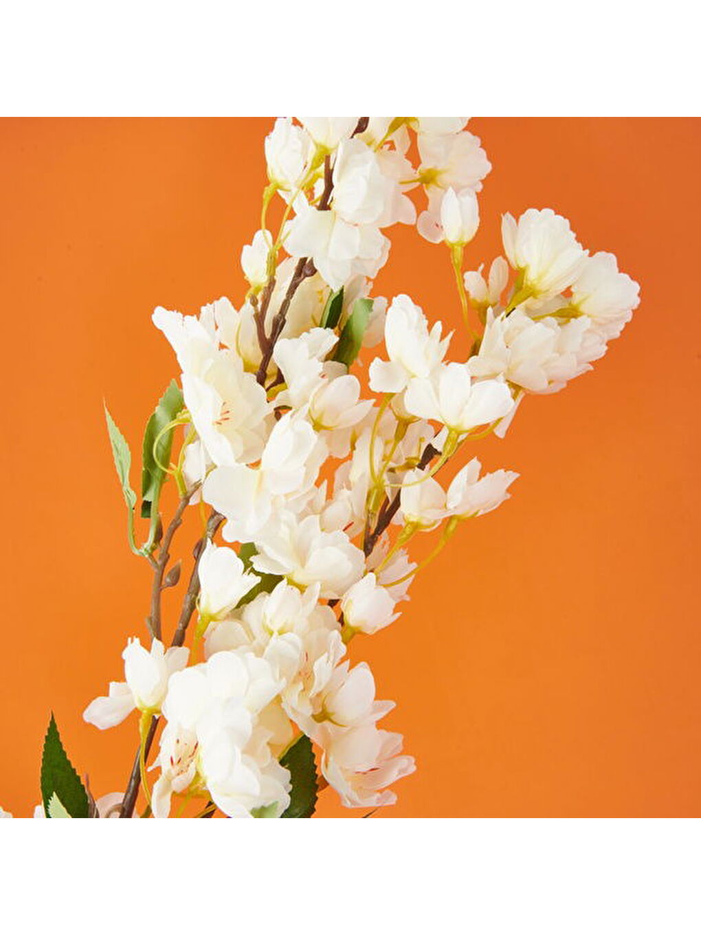 Ekru Kiraz Çiçeği Yapay Çiçek - Krem - 90 cm-1