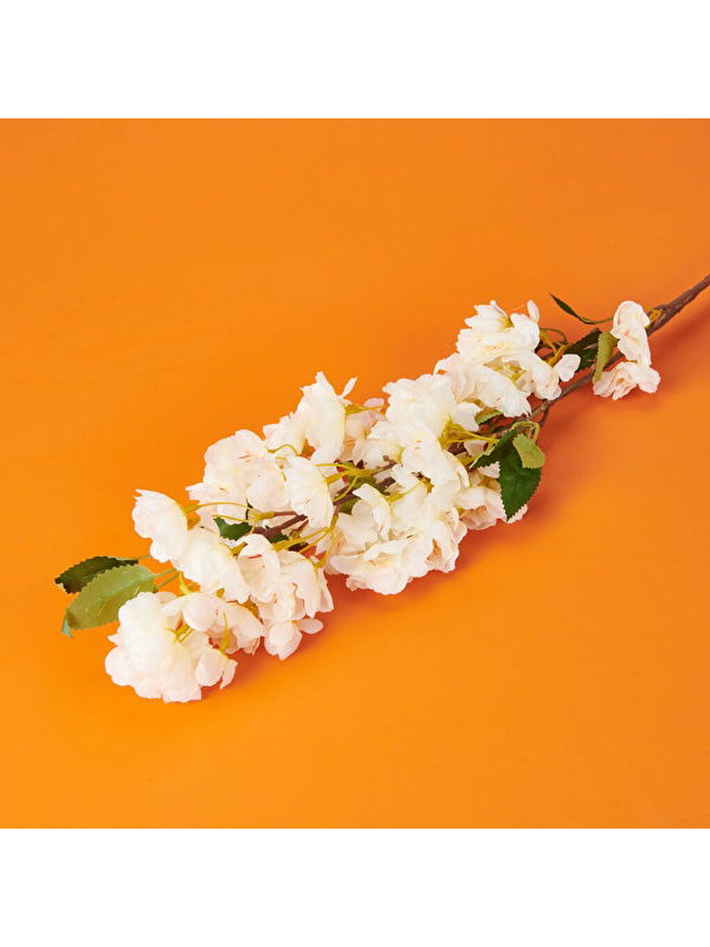 Ekru Kiraz Çiçeği Yapay Çiçek - Krem - 90 cm-2