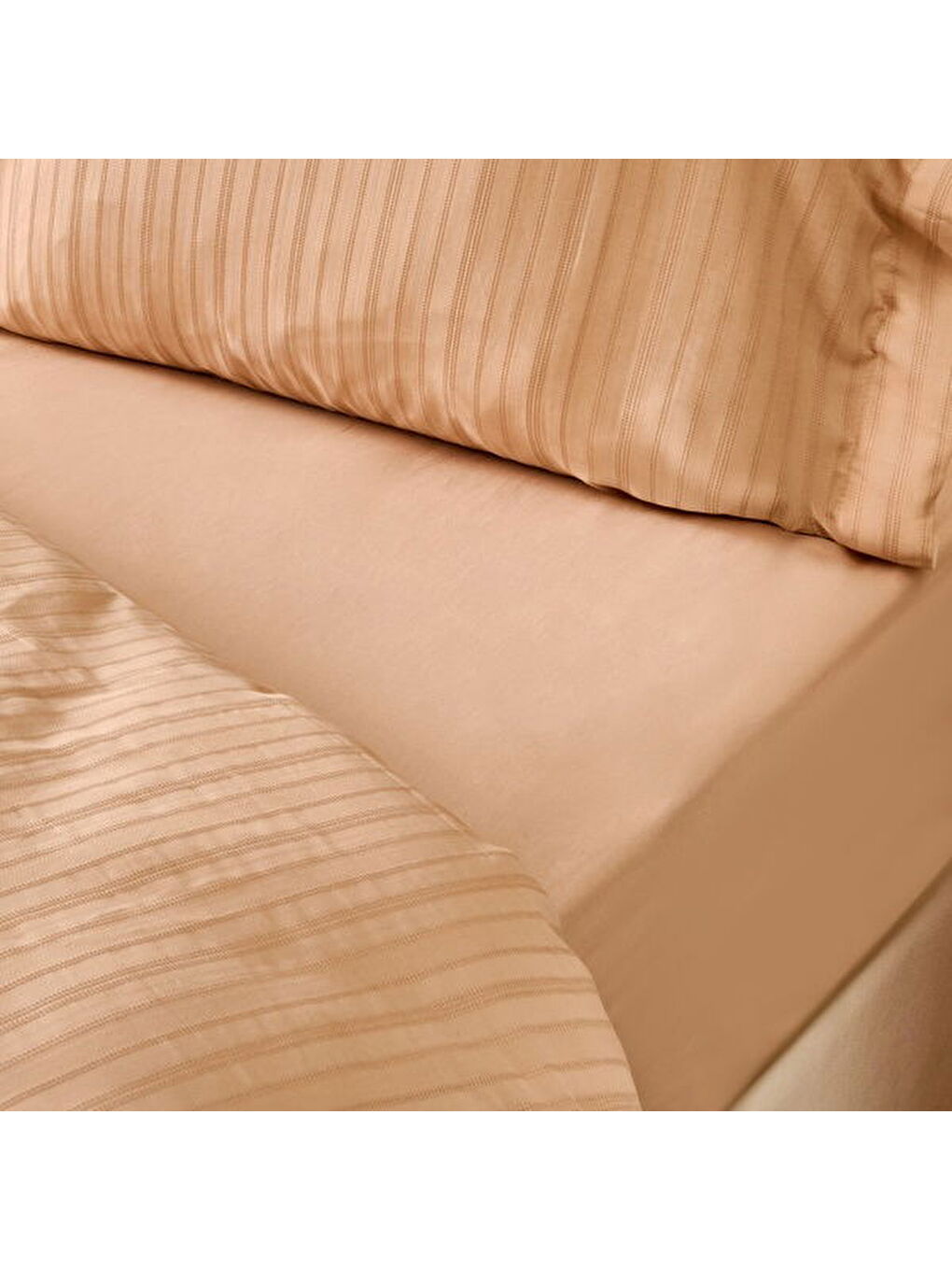 Soft Dobby Weave Çift Kişilik Nevresim Takımı - Bej-3