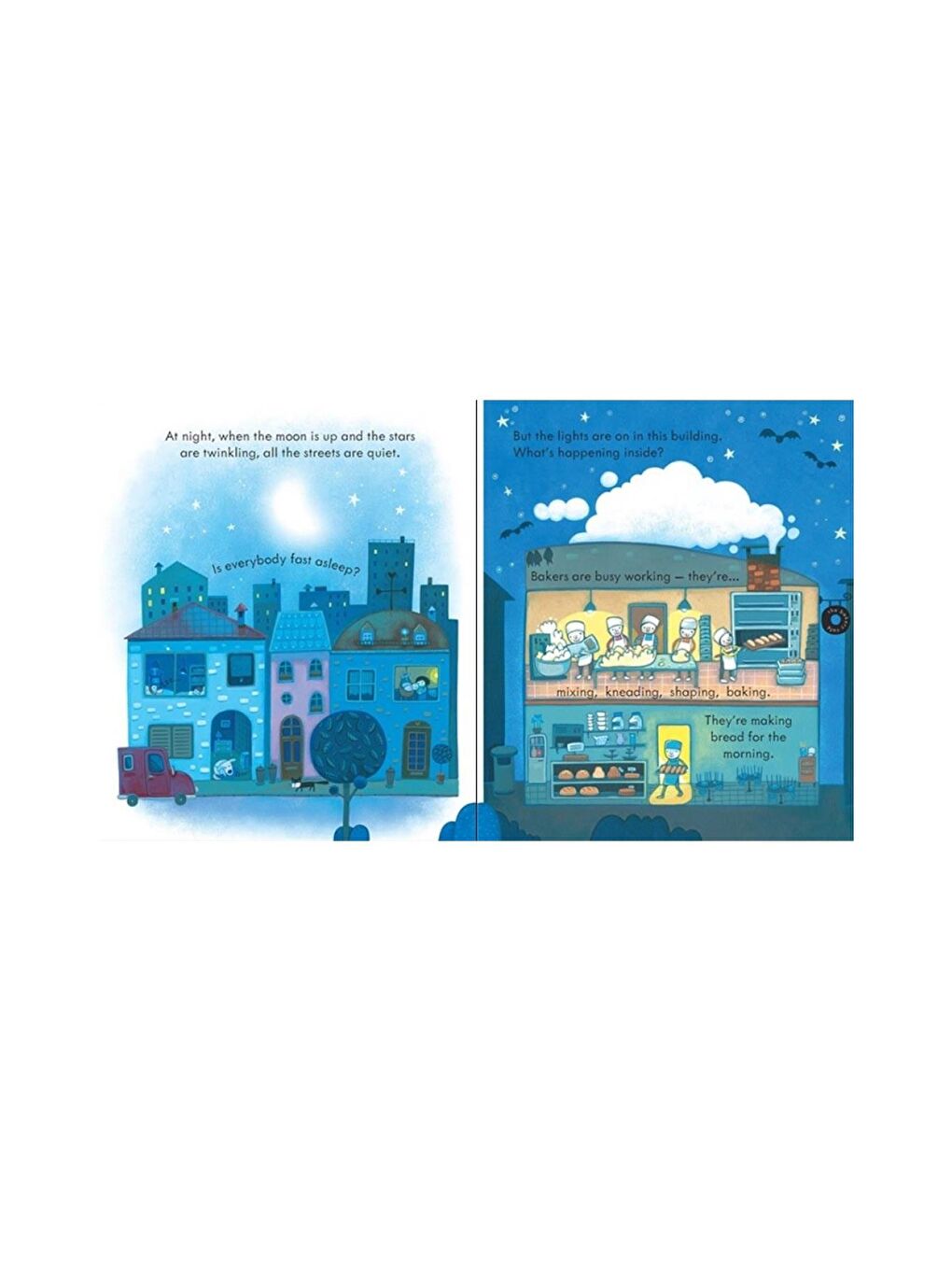 The Usborne Beyaz-Renklibaskı Peep Inside Night Time - 1