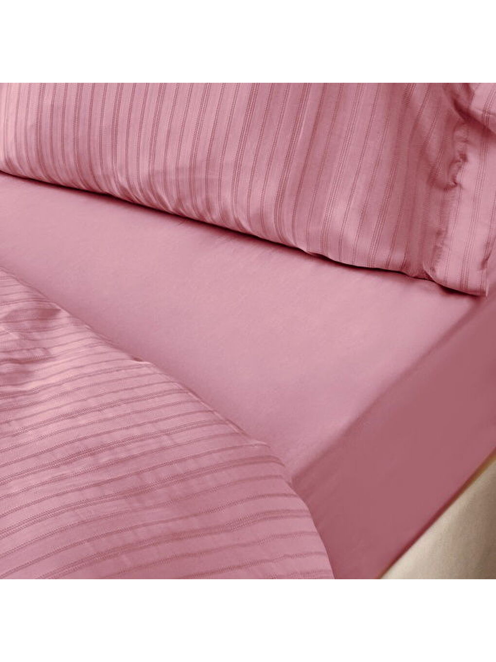 Pembe Soft Dobby Weave Çift Kişilik Nevresim Takımı - Gülkurusu-3